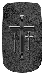 DAROYAL-517-BK-SH-BK Black 3 Crosses Shimmer Black